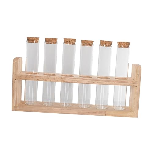 Cabilock 1Set Multi Functional Displaying Tube Rack for Beans and Tea Leaves and Glass Kitchen Supply Chic Design for Home Cafe and Restaurant Use