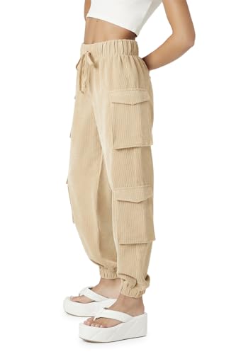 Forever 21 Women's Corduroy Cargo Joggers3