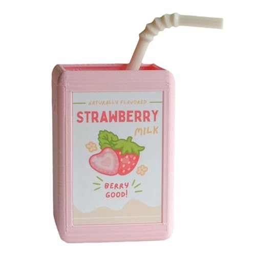 Vase vintage - Vase à lait rétro - Vase funky rustique | Pot mignon avec design en carton de jus, vase décoratif pour pot à crayons, boîte de rangement, pot de fleurs, Fraise, Voir description, Voir