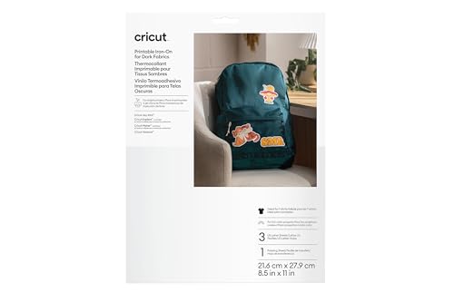 Cricut Heat Transfer Paper for Dark T-Shirts (3 Sheets, 8.5x11),...