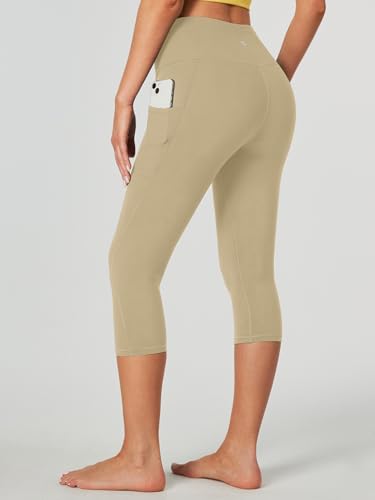 Image of Heathyoga Capri Leggings for Women High Waisted Capri Leggings with Pockets for Women Tummy Control Yoga Pants Women
