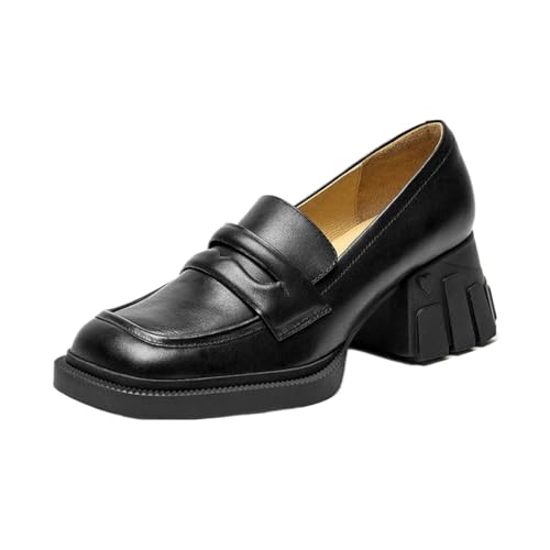 Loafers for Women Stylish Women's Casual Leather High Heels Comfortable Chic Footwear