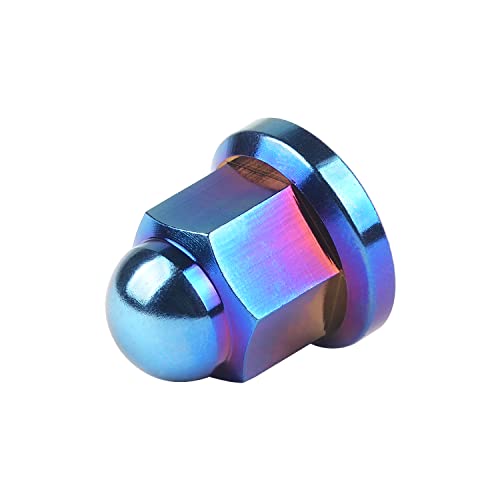 Image of Titanium M6 M8 M10 Dome Head Acorn Nuts for Bicycle Motorcycle Exhaust Pipe Car Pack of 6 (M8, Burning Blue)