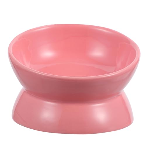 LEDMOMO チルトペットボウル 猫の木 皿 ゴミ 調整可能な のそみ くび ペットフィーダー 猫セラミックボウル ペットの食事ボウル ペットの水飲みボウル セラ ピンク