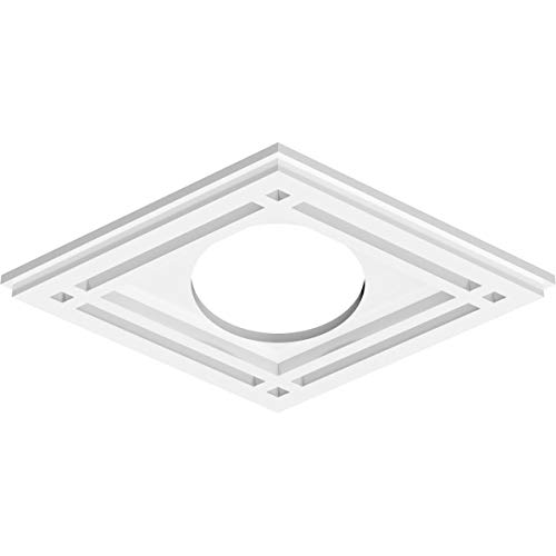 Image of Ekena Millwork CMP16X10DD-05000 Diamond Architectural Grade PVC Contemporary Urethane Ceiling Medallions 16 inchW x 10 5 /8 inchH x 5 inchID x 5 1 /2 inchC x 1 inchP