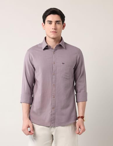 Image of AD by Arvind Modern Slim Fit Solid Shirt