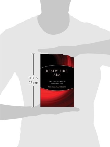 Image of the book Ready, Fire, Aim held in a hand, showing its physical dimensions