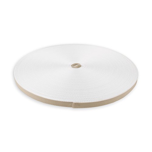 DIWARO® Stabiler Mini Rolladengurt; Jalousiegurt; Gurtband | Gurtbreite 12 mm | Gurtstärke 1,2 mm | Antibakteriell | 50m Rolle | Farbe: beige