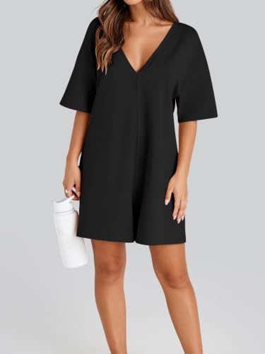 Mono casual de corte corto para mujer, estilo deportivo oversize ideal para tu día a día 4