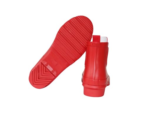 Women's Rubber Rain Boots Waterproof And Anti-slipping Rainboots For Women Stylish Light Ankle Rain Shoes-Runs 1 size samller4