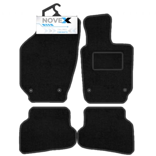 Image of Tailored Carpet Car Mats Compatible With Volkswagen Polo 6R 2009 to 2018 – Custom Fit Floor Mats – Black Carpet – Anti-Slip Backing – Heel Pad – 4 Piece Set