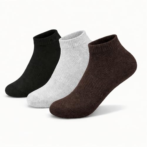 Image of Men Cotton Blend Ankle Socks - Pack of 3 | Office & Smart Formal Colours | Business Casual Wear
