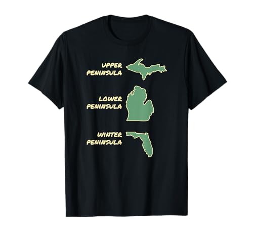 Snowbird Michigan Florida Peninsula Winter Summer Vacation T-Shirt