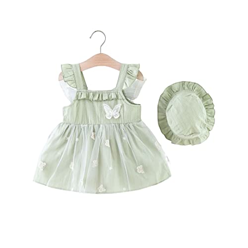 Fanxu Neues Kleid des Mädchensommers, Schmetterlingsflügelmaschen-Nähprinzessinrock ärmelloser Westerock (1,100) Cover