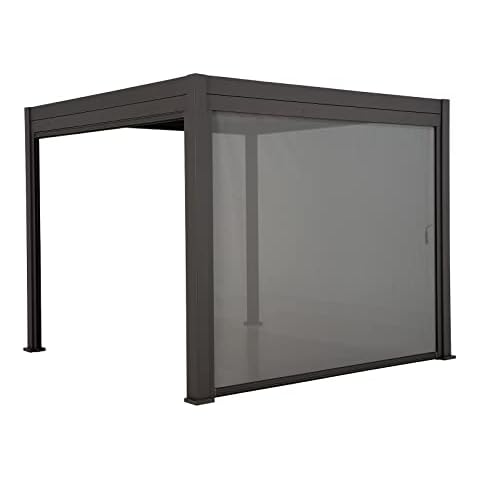 Sorara Pergola Accessories Privacy Screen Panel Adjustable Aluminum Divider Pull-Down Sun Side Shade for 10'x13' Sorara Pergola or Gazebo. This is not pergola (Charcoal Black) 1 Cover