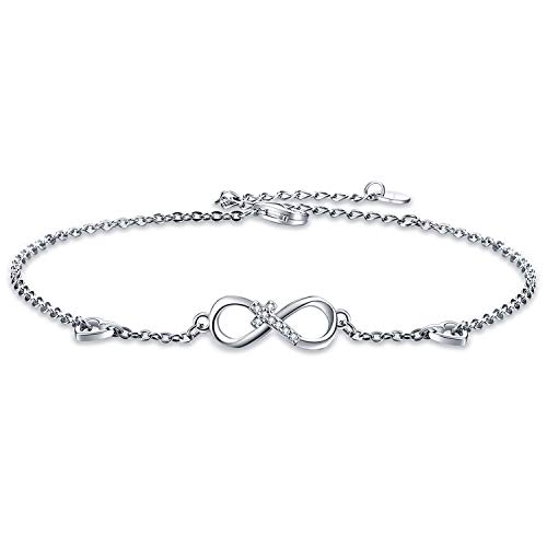 Cross Infinity Anklet for Women Sterling Silver Girlfriend Gifts Ankle Bracelet Jewelry