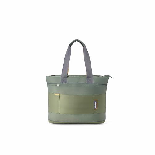 Image of American Tourister Urban Biz Womena€s Office Tote Bag | 14 Inch Laptop Compartment | Smart Sleeve | Office & Work Tote |Green