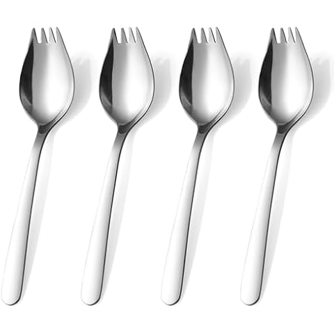 GENLGE Stainless Steel Sporks Set of 4 Cover