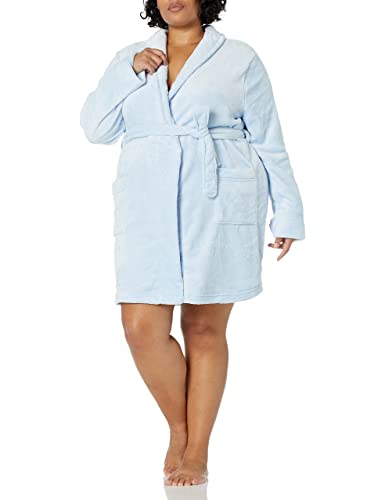 Image of Amazon Essentials Women's Mid-Length Plush Bath Robe, Loungewear (Available in Plus Size)