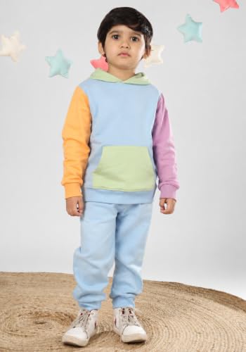 Image of POLKA TOTS 100% Cotton Co-Ord Joggers for Kids | Trendy Sweatshirt & Joggers Set | All Season Wear for Kids, Toddler & Newborn | Soft & Breathable Dress for Boys & Girls | from 6 Months to 8 Years