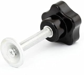 Tool parts M8 x 40mm Male Thread Metal Clamping Star Knob Grip Black Silver Tone