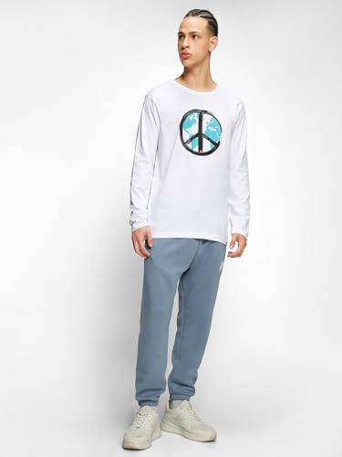 Image of Bewakoof Men's Graphic Printed 100% Cotton T-Shirt - Regular Fit, Round Neck, Full Sleeves