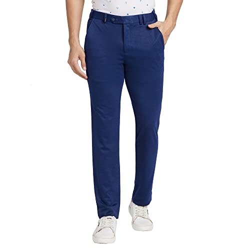 Image of Park Avenue Men's Terry Rayon Blend Solid Pattern Active Fit Flat Front Formal Trouser