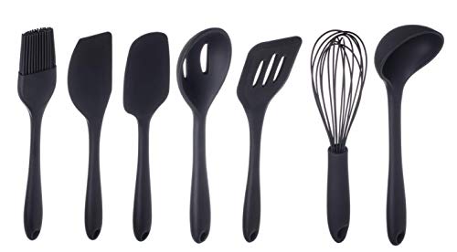 Conjunto de Utensílios em Silicone Preto - Weck - 7 peças