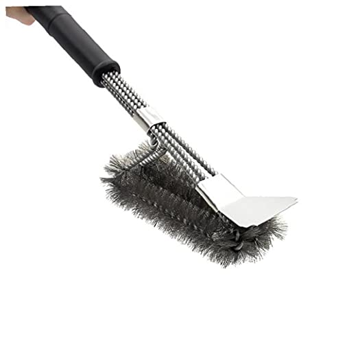 NIDONE Roestvrijstalen BBQ Borstel Grill Rooster Borstel Schraper Reiniging met Handvat Drie hoofden - Image 4
