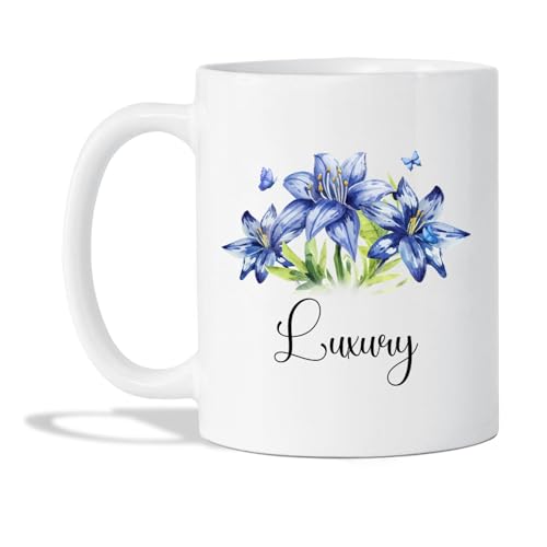 Iris Flower Mug Gift For Iris Lovers, Personalized Floral Iris Coffee Mug, Plant Lover White Ceramic Cup, Customized Iris Lover's Name Pottery Cup, Novelty Flower Themed Decorative Mugs 11oz 15oz