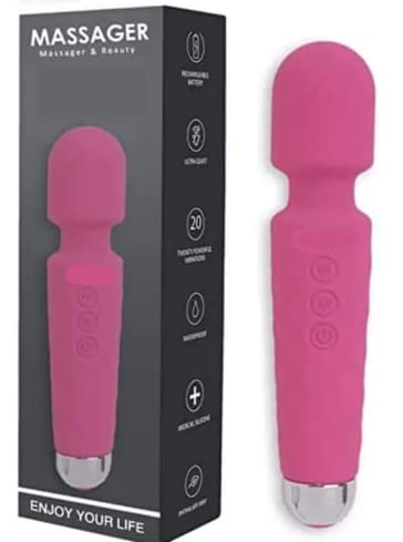B2KY-Rechargeable Personal Body Wand Cordless Massager Machine with 28 Vibration Modes and Water Resistant, MULTICOLOR