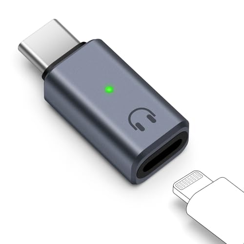 Seminer Adattatore Audio da USB C a Lightning, USB C Maschio a Lightning, Convertitore per Cuffie e Auricolari Femmina per iPhone Serie 16/15, iPad e altro (Grigio)