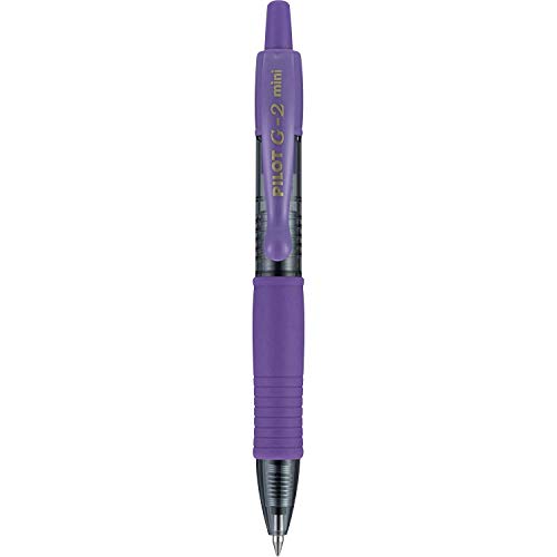 Pilot G2 Mini Premium Rolling Ball Gel Pens, Fine Point, 0.7 mm, Retractable, Refillable, Purple