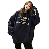 [SeiunAn] パーカー レディース トレーナー 春 秋 冬 裏起毛 ゆったり スウェット プルオーバー 大きいサイズ トップス 長袖 フード付き おしゃれ 英字ロゴ プリント 韓国 ファッション 冬服 春服 カジュアル 可愛い ストリート かっこいい