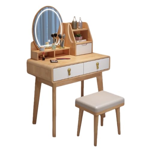 �h���b�V���O�e�[�u�� 2�̑傫�Ȉ����o���t�����C�ރh���b�V���O�e�[�u���Z�b�g ���[�L���r�l�b�g 3�g�[���Ɩ��~���[�I�b�g�}�� ���� ���̎q�p�̃h���b�V���O�e�[�u���f�X�N (���ؐF + �z���C�g,���C�g���� - 80cm) [���s�A���i]