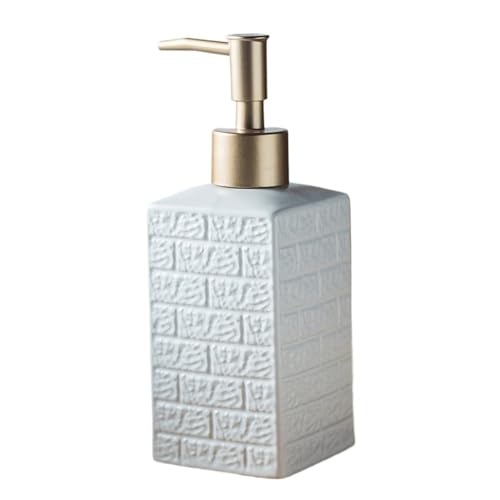Lindos Accesorios de baño Dispensador De Jabón Cerámica Lujo Nordic Light, Botella For Baño, Gel Ducha, Champú, Desinfectante Manos Botella con Bomba de cerámica(B)