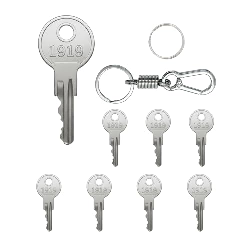 Hather GCK02 Replacement Golf Cart Ignition Keys for EZGO (8 Pack + Keychain + Key Ring) Fits 1981-Up EZGO Gas & Electric Models
