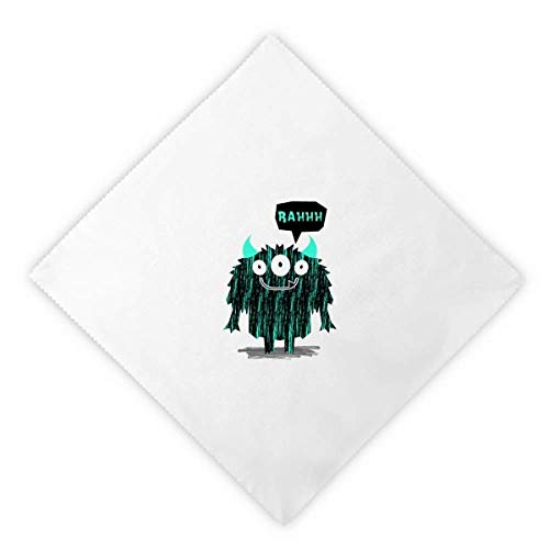 Servilletas de tela blanca absorbentes y reutilizables con motivos de monstruos alien 2 piezas 2