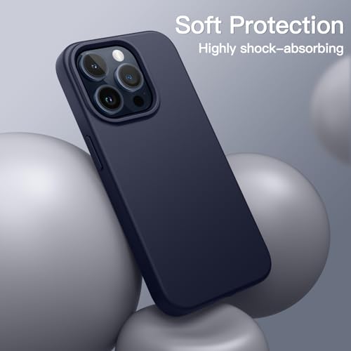 Image of JETech Silicone Cover Case for iPhone 15 Pro Max 6.7-Inch, Silky-Soft Touch Full-Body Protective Phone Case, Shockproof Cover (Blue)