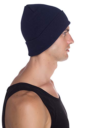 Image of Top Level Beanie Men Women - Unisex Cuffed Plain Skull Knit Hat Cap