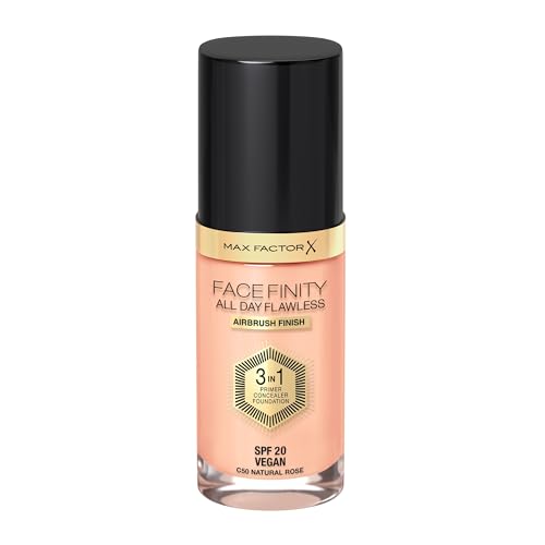 6 mejores marcas de maquillaje baratas 20 Max Factor - All day flawless 3 in 1 foundation, base de maquillaje,...
