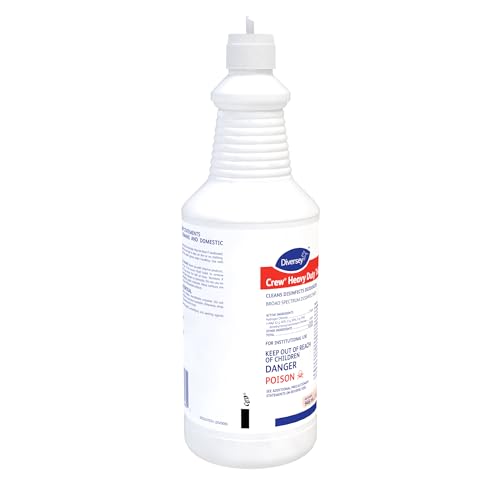Image of Diversey CREW 04560 Heavy Duty Toilet Bowl Cleaner & Disinfectant, 23% HCI removes Rust Stains, Lime Scale with Mint Scent, Ready-to-Use, 32-Ounce