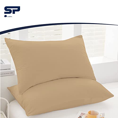 Image of Toddler Travel Pillow case Set of 2 PC Pillow Cover 100% Egyptian Cotton Decorative Pillow case 500 Thread Count Small Pillow case with Zipper Closure Toddler Pillow case 14x20 inch, Taupe