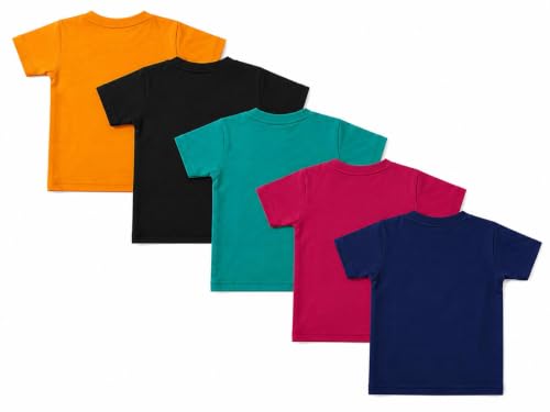 Image of Kids Boys Half Sleeve Round Neck Printed T-Shirts, Pack of 5