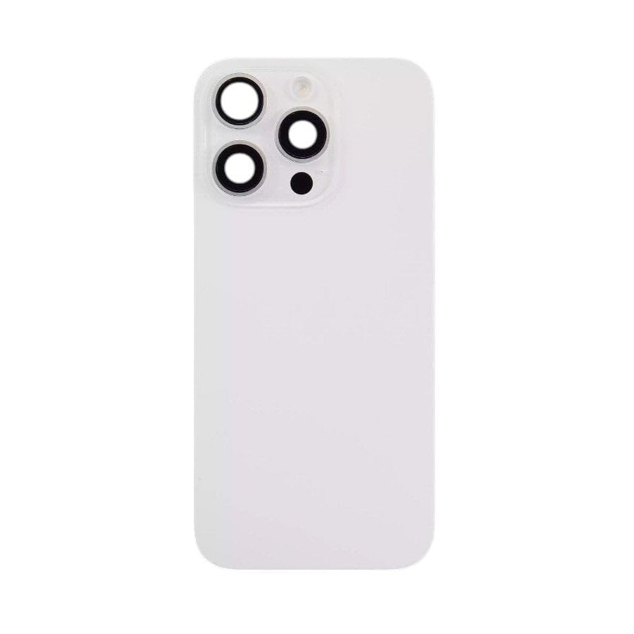 Façade arrière en verre pour iPhone 16 Pro Max blanc titane avec objectif caméra