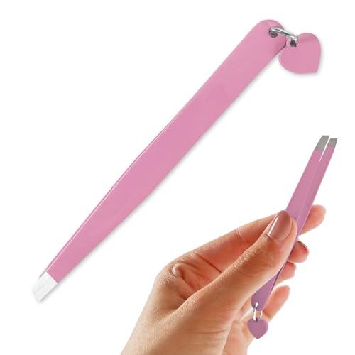 Expert Eyebrow Hair Removal Tweezer, Tweezers for Men, Women & Kids, Stainless Steel (PINK)