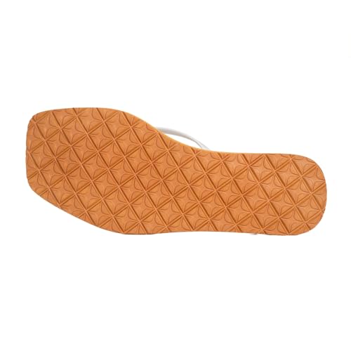 Image of Womens Slim Leather Comfortable Flip Flops Summer Beach Thong Square Toe Sandals Arch Support Non Slip