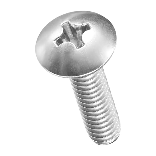METALLIXITY Tornillos Phillips de cabeza Phillips (1/10.2 cm-20 x 1) 20 unidades, pernos de cabeza redonda de acero inoxidable 304 para muebles y carpintería, color plateado