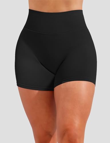 QOQ Women Workout Shorts 4.5" Scrunch Booty Gym Shorts Seamless Butt Lifting Impact Yoga Shorts3