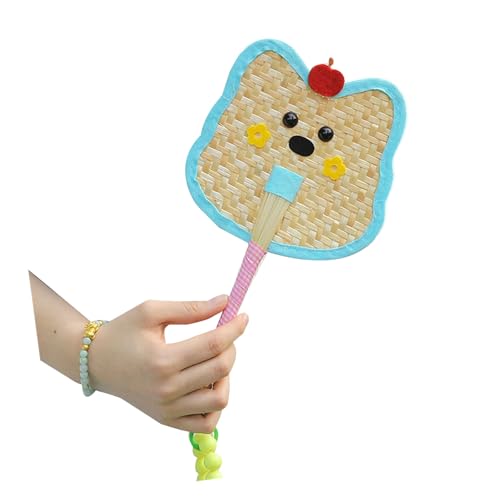MLWSKERTY Abanico Portátil para Fotografía De Mano Decoración De Paja Tejida Natural Fiesta De Bodas En La Playa Accesorios De Refrigeración Esenciales Picnics Abanico De Mano Esencial